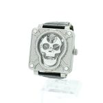 Bell & Ross BR 01 BR01-SKULL-SK-FLD (2024) - Silver dial 47 mm Steel case (3/4)