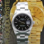 Rolex Oyster Perpetual Date 15200 (1991) - Zwart wijzerplaat 34mm Staal (1/8)