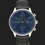 IWC Portuguese Chronograph IW371606 (2023) - Blue dial 41 mm Steel case (3/8)