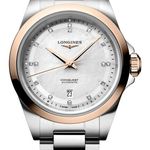 Longines Conquest L3.320.5.87.6 (2026) - Wit wijzerplaat 30mm Goud/Staal (1/1)