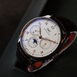 IWC Portuguese Perpetual Calendar IW344203 (Onbekend (willekeurig serienummer)) - Zilver wijzerplaat 42mm Staal (2/8)