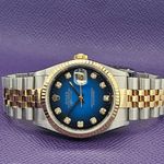 Rolex Datejust 36 16233 (2002) - Blauw wijzerplaat 36mm Goud/Staal (5/5)