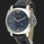 Panerai Luminor 1950 10 Days GMT PAM00986 (2020) - Blue dial 44 mm Steel case (1/8)
