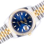Rolex Datejust 36 116233 (2009) - Blue dial 36 mm Gold/Steel case (1/8)