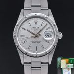 Rolex Oyster Perpetual Date 15210 (2001) - Zilver wijzerplaat 34mm Staal (1/8)