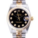Rolex Datejust 31 68273 (1993) - Black dial 31 mm Gold/Steel case (3/8)