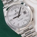 Rolex Day-Date 40 228206 (2021) - Silver dial 40 mm Platinum case (1/8)