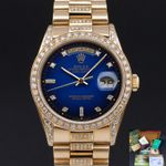 Rolex Day-Date 36 18238 (1991) - Blue dial 36 mm Yellow Gold case (1/8)