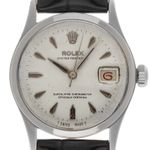 Rolex Oyster Perpetual Date 6518 (1957) - Zilver wijzerplaat 34mm Staal (1/7)