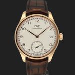 IWC Portuguese Hand-Wound IW510204 (Unknown (random serial)) - Silver dial 43 mm Red Gold case (3/8)