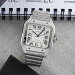 Cartier Santos WSSA0010 (Onbekend (willekeurig serienummer)) - Zilver wijzerplaat 35mm Staal (1/8)