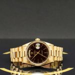 Rolex Day-Date 36 18038 (1986) - Black dial 36 mm Yellow Gold case (4/7)