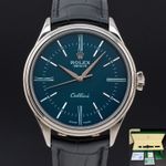 Rolex Cellini Time 50509 (2016) - Blue dial 39 mm White Gold case (1/8)