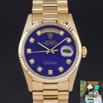 Rolex Day-Date 36 18238 (1991) - Blauw wijzerplaat 36mm Geelgoud (1/8)