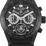 TAG Heuer Carrera Heuer-02T CAR5A90.FC6415 (Unknown (random serial)) - Black dial 45 mm Ceramic case (2/5)