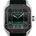 Cartier Santos WSSA0055 (2023) - Green dial 40 mm Steel case (2/4)
