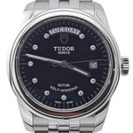 Tudor Glamour Date-Day 56000 (Onbekend (willekeurig serienummer)) - Zwart wijzerplaat 39mm Staal (2/8)