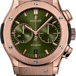 Hublot Classic Fusion Chronograph 521.OX.8980.LR (2025) - Green dial 45 mm Rose Gold case (1/1)