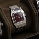 Cartier Santos 2960 (Unknown (random serial)) - Red dial 29 mm Steel case (4/8)