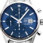 TAG Heuer Carrera Calibre 16 CBK2112.BA0715 (2024) - Blauw wijzerplaat 41mm Staal (1/7)