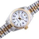 Rolex Lady-Datejust 69173 (1990) - White dial 26 mm Gold/Steel case (1/8)