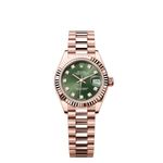 Rolex Lady-Datejust 279175 (2024) - Green dial 28 mm Rose Gold case (1/8)