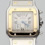 Cartier Santos Galbée 2425 (2000) - Silver dial 29 mm Gold/Steel case (1/8)