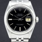 Rolex Datejust 1601 (1975) - Zwart wijzerplaat 36mm Staal (1/7)