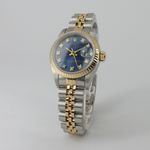 Rolex Lady-Datejust 69173 (1991) - Blauw wijzerplaat 26mm Goud/Staal (1/8)