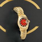 Rolex Lady-Datejust 69178 (1988) - Red dial 26 mm Yellow Gold case (2/6)