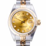 Rolex Lady-Datejust 69173 (1991) - Champagne dial 26 mm Gold/Steel case (3/8)