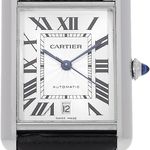 Cartier Tank WSTA0040 (Unknown (random serial)) - Silver dial 41 mm Steel case (2/5)