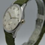 Omega Vintage ref. 2383 -6 cal. 30T2 steel 35mm vintage 40s (1940) - Zwart wijzerplaat 35mm Staal (3/8)