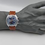 Lanco Vintage 70's vintage watch mens Lanco chronograph valjoux 7733 MINT rare blue dial - (5/8)