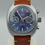 Lanco Vintage 70's vintage watch mens Lanco chronograph valjoux 7733 MINT rare blue dial - (2/8)