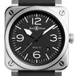 Bell & Ross BR 03-92 Steel BR0392-BLC-ST (2022) - Zwart wijzerplaat 42mm Staal (1/1)