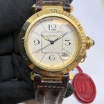 Cartier Pasha 1020 (Unknown (random serial)) - White dial 38 mm Yellow Gold case (1/6)