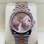 Rolex Datejust 36 126231 (2023) - Pink dial 36 mm Gold/Steel case (3/8)