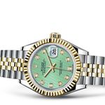 Rolex Lady-Datejust 279173-0015 (2021) - Green dial 28 mm Gold/Steel case (2/8)