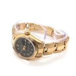 Rolex Lady-Datejust 6917 (1976) - Black dial 26 mm Yellow Gold case (4/5)