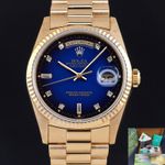 Rolex Day-Date 36 18238 (1989) - Blue dial 36 mm Yellow Gold case (1/8)