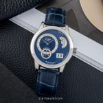 Glashütte Original PanoMaticDate 1-90-02-05-02-04 (Onbekend (willekeurig serienummer)) - Blauw wijzerplaat 39mm Staal (3/8)