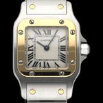 Cartier Santos Galbée W20012C4 (2004) - White dial 24 mm Gold/Steel case (1/8)