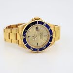 Rolex Submariner Date 16618 (2003) - Gold dial 40 mm Yellow Gold case (8/8)