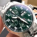 IWC Pilot Chronograph IW388104 (2022) - Groen wijzerplaat 41mm Staal (7/8)