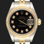 Rolex Lady-Datejust 79173 (2002) - Black dial 26 mm Gold/Steel case (3/8)