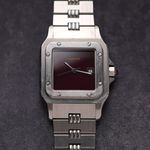 Cartier Santos 2960 (Unknown (random serial)) - Red dial 29 mm Steel case (4/7)