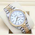 Rolex Datejust 36 16233 (1990) - Wit wijzerplaat 36mm Goud/Staal (1/6)