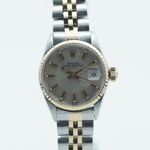 Rolex Oyster Perpetual Lady Date 6517 (1969) - Silver dial 26 mm Gold/Steel case (2/8)