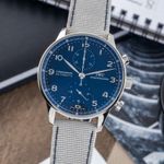 IWC Portuguese Chronograph IW371491 (Onbekend (willekeurig serienummer)) - Blauw wijzerplaat 41mm Staal (3/8)